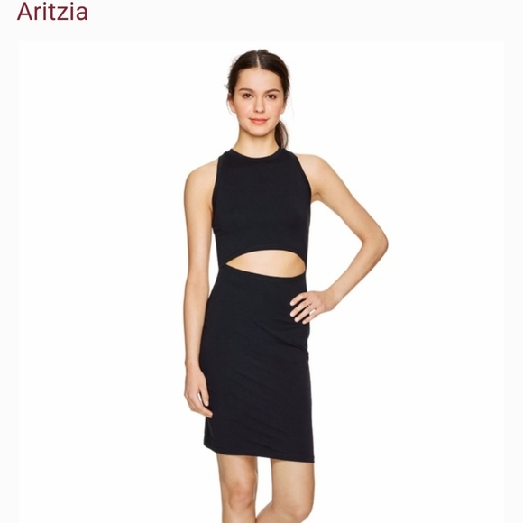 NWOT Aritzia Wilfred Free Black Elsa Cutout Dress size S - Picture 2 of 6